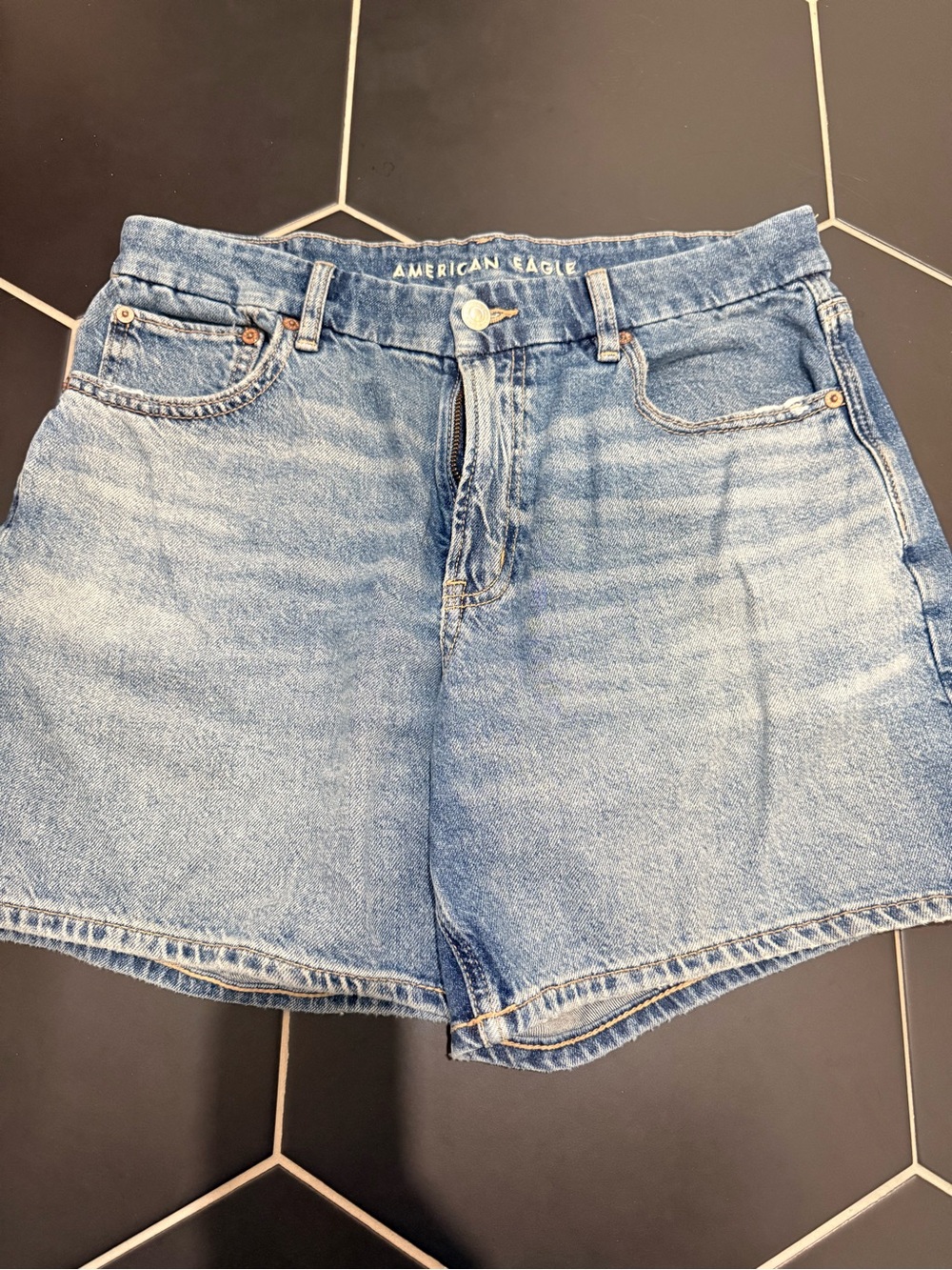 American Eagle Outfitters Light Blue High-Rise Denim Shorts